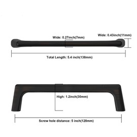 Asidrama 10 Pack 5 Inch(128mm) Oil Rubbed Bronze Cabinet Pulls Cabinet Handles Cupboard Handles Kitchen Cabinet Hardware for Cupboard Drawer Pulls