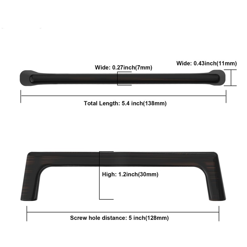 Asidrama 10 Pack 5 Inch(128mm) Oil Rubbed Bronze Cabinet Pulls