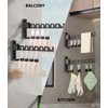 Wall Mount Coat Hanger Holder Black Clothes Drying Organizer Rack