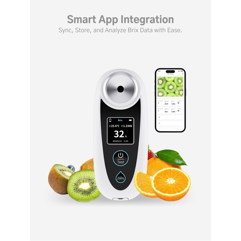 Brix Refractometer 0–35% Brix Range, ±0.2% Precision, Portable & Waterproof