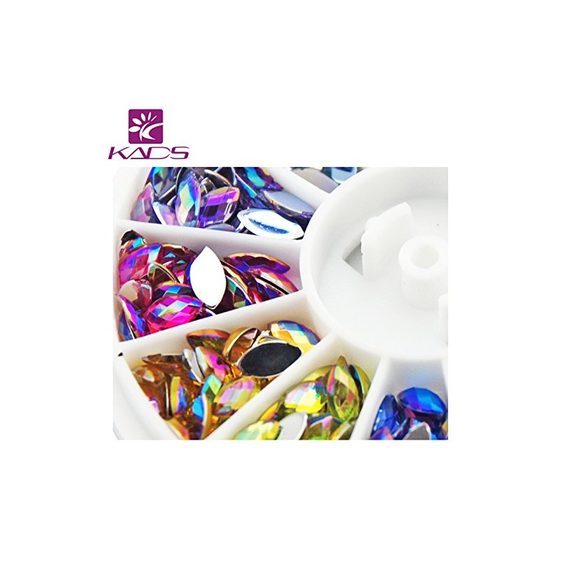 KADS AB 120PCS Nail Art Rhinestones Glitters Acrylic Tips Manicure