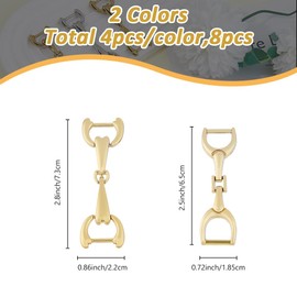 SUPERFINDINGS 8Pcs 2 Colors Horse Bit Buckle Alloy D Ring Snaffle Bit Buckles Horsebit Silk Scarf Buckle for Woman DIY Snaffle Bit Horse Jewelry Loafer Shoes Decoration