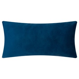 JWH Velvet Throw Pillow Cover Decorative Simple Geometric Accent Pillow Case Soft Cushion Handmade Pillowcase Bed Couch Bedroom 14x28 Inch Navy Blue