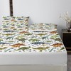 BSNTHO Dinosaur Waterproof Mattress Pads Set Jurassic Dinosaur Printed Full