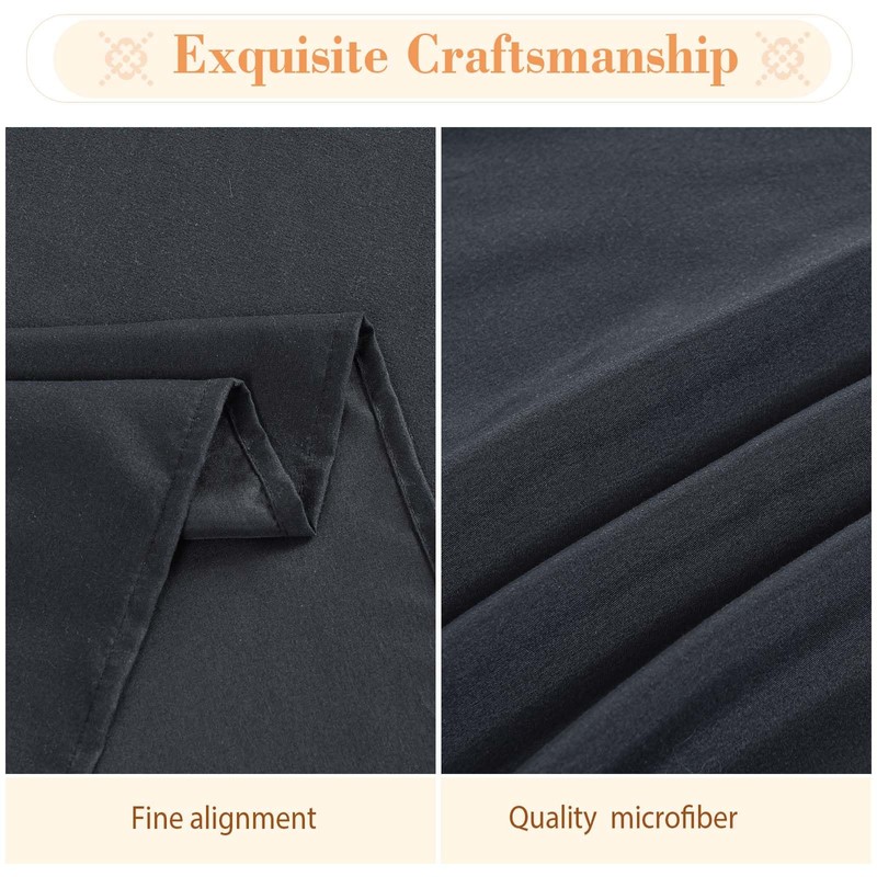 Kesfey 3-Piece Black Microfiber Massage Sheet Set, Includes Massage Flat