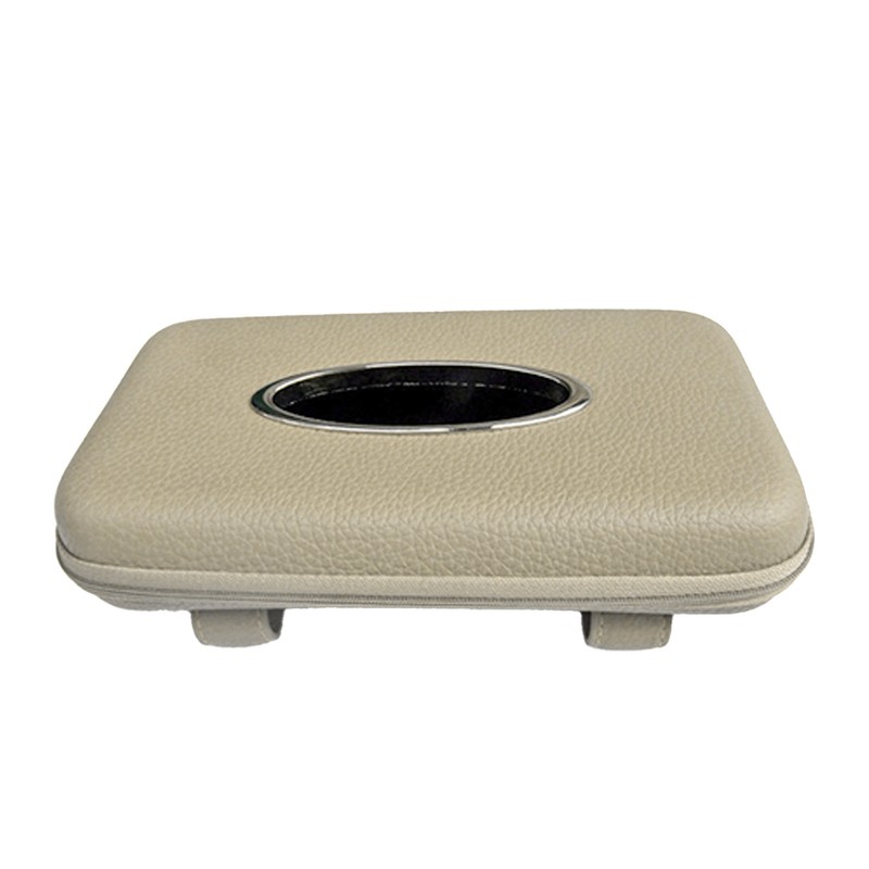 Car Tissue Holder Decorative Leather Container Visor Hanging Box for