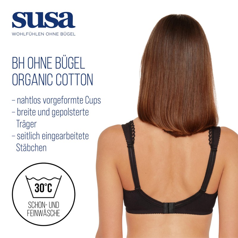 SUSA Women's 7758 Everyday Bra Schwarz 004, 42C, C