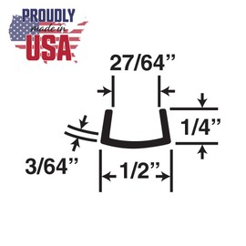 Outwater Plastics 1059-Cl Clear Rigid PVC 11/64'' Poster Frame Channel 12 Ft Long Clear Plastic U-Channel/C-Channel 46 Inch Lengths (Pack of 3)