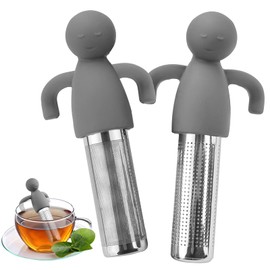 Pack of 2 Tea Strainer Tea Filter, Light Grey Tea Filter, Stainless Steel, Tea Infuser for Loose Tea, Tea Strainer, Tea Filter with Handles, Tea Strainer, Tea Infuser for Loose Tea, Roses, Tea Gadget
