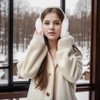 Gvhntk 2 Pieces Women Winter Ear Muffs Foldable Faux Fur