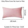 Demetex Lumbar Pillow Covers 12x20 Pink Fuzzy Fur Pillowcases Soft