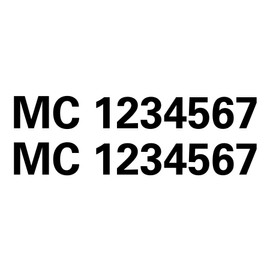 MC Registration Number Vinyl Decal Sticker Set – FMCSA Compliant 2" Lettering for Trucks & Fleet Vehicles – Made in USA - 859-3