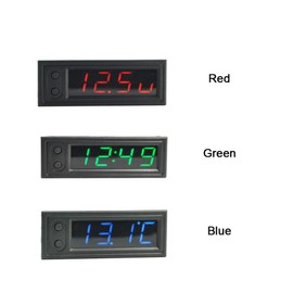 Car LED Temperature Clock - Electric Digital Temperature Voltmeter Gauge With Light - 12V 3 in 1 Car Decorative Accessories