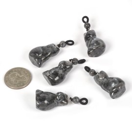 Justinstones Natural Larvikite Carved Cat Necklace 30mm Cute Animal Pendant Necklace Jewelry Gift 22 inch