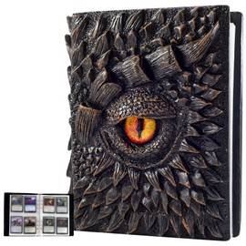 Trading Card Binder-3D Dragon Eye Embossed Fits 400 Cards Card Collector Album Holder,with 50 Removable Sleeves Toys Gifts for Boys Girls