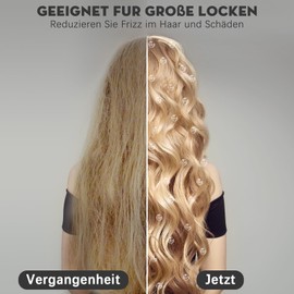 Lockenstab Große und Kleine Locken Set - 6 in 1 Mit Verschiedenen Aufsätzen Antistatische Keramik Turmalin Beschichtung Welleneisen für Beach Waves