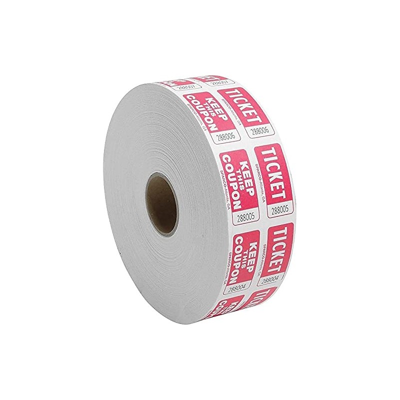 Sparco Ticket Roll, Double with Coupon, 2000/RL, Red (SPR99220)