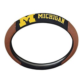 FANMATS 62132 Michigan Wolverines Football Grip Steering Wheel Cover 15" Diameter
