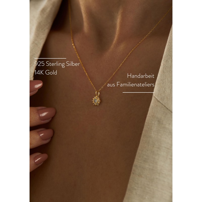 Einzelstück® Necklace with Mini Sun Pendant I 925 Sterling Silver