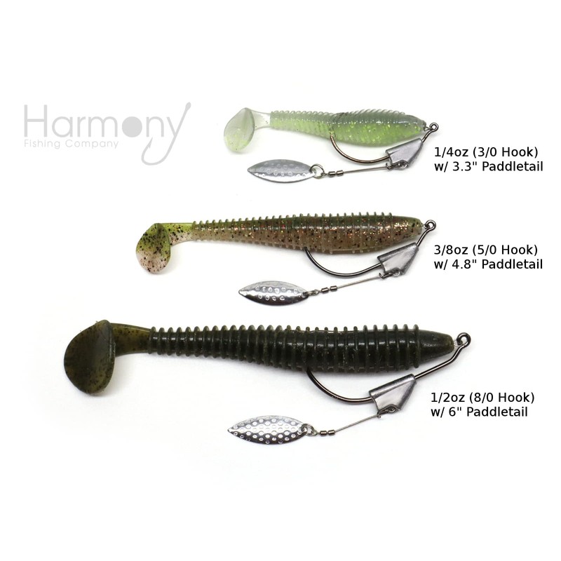 Harmony Fishing - Razor Series Underspin Swimbait Hooks (4 Pack