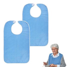 Qianeffort Adult Bibs,2 Pieces Adult Bibs for Men,Adult Bibs for Women,Waterproof Bibs for Men,Adult Bibs for Elderly Washable,Bibs for Adults,Clothing Protectorsfor Men,Women,Seniors and Disabled