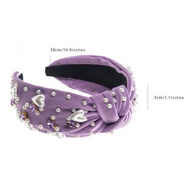 scicent Head Bands Adult Women Purple Padded Hair Bands Bling Glitter Hairband for Party Hair Decorations Wedding Hair Accessories for Girls Fashion Head Hoops - 26322