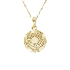 Takar Gold Plated Flat Soccer Ball Pendant, Soccer Ball Charm Pendant, Sports Necklace For Men And Women, Soccer Gifts For Men Made In USA.