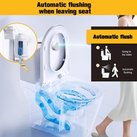 KERDE 2-Inch Automatic Toilet Flusher - Dual Flush Valve with Button, Repair Kit for 2-Piece Toilet (2F-19CM)