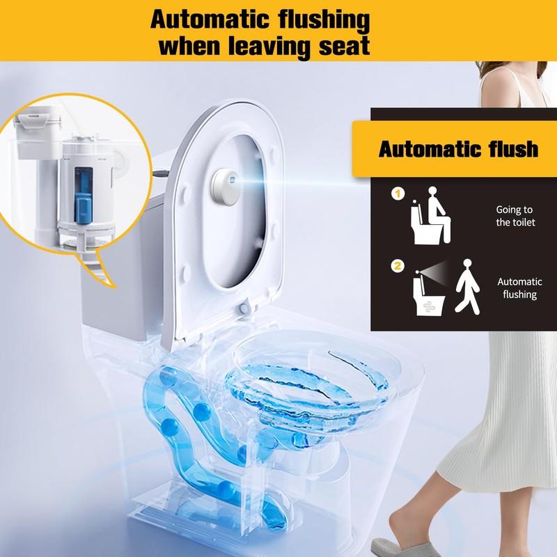 KERDE 2-Inch Automatic Toilet Flusher - Dual Flush Valve with