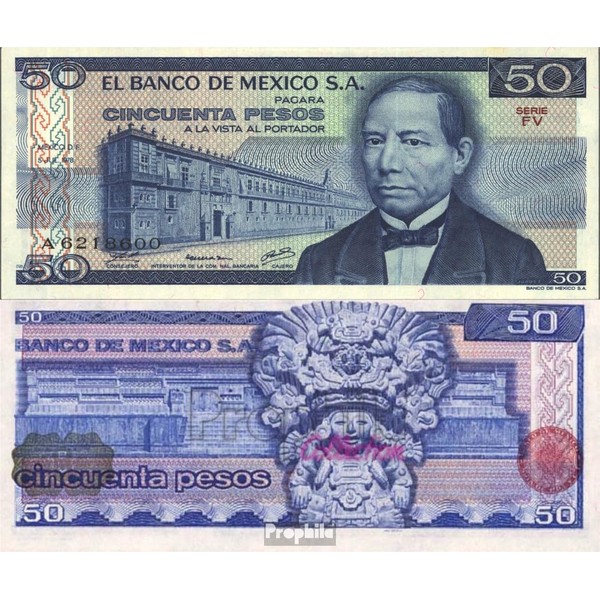 Banknote Mexico Pick-number: 67a uncirculated 1978 50 Pesos (money for