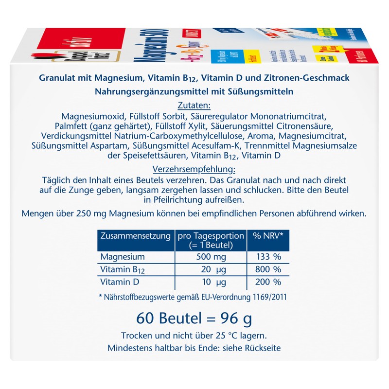 Doppelherz Magnesium 500 + B12 + D3 Direct with Depot