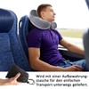 Aufblasbares Reisekissen, Nackenkissen, Weicher Samt Nackenstütze, mit Samtweichem Waschbarem Bezug,