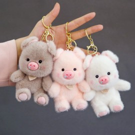 3pcs Adorable Soft Pig Keychain - a Charming Piggy Bank Doll, Ideal for Bag Embellishments, Backpacks, and Holiday PresentsColor: Multicolor, Size: H:12cm