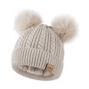 Beanies Women with Double Pom Pom, Winter Hats for Women