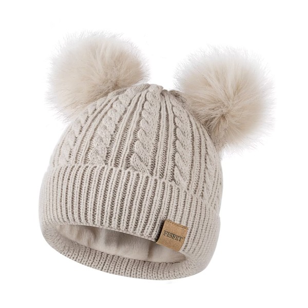 Beanies Women with Double Pom Pom, Winter Hats for Women