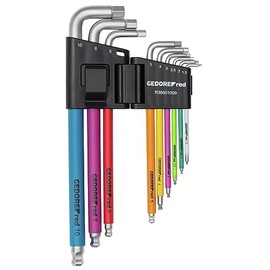 GEDORE Red R36601009 Allen Key Set Hexagonal 1.5 - 10 mm, 9-Piece Set with Colour Coding and Kogel Head