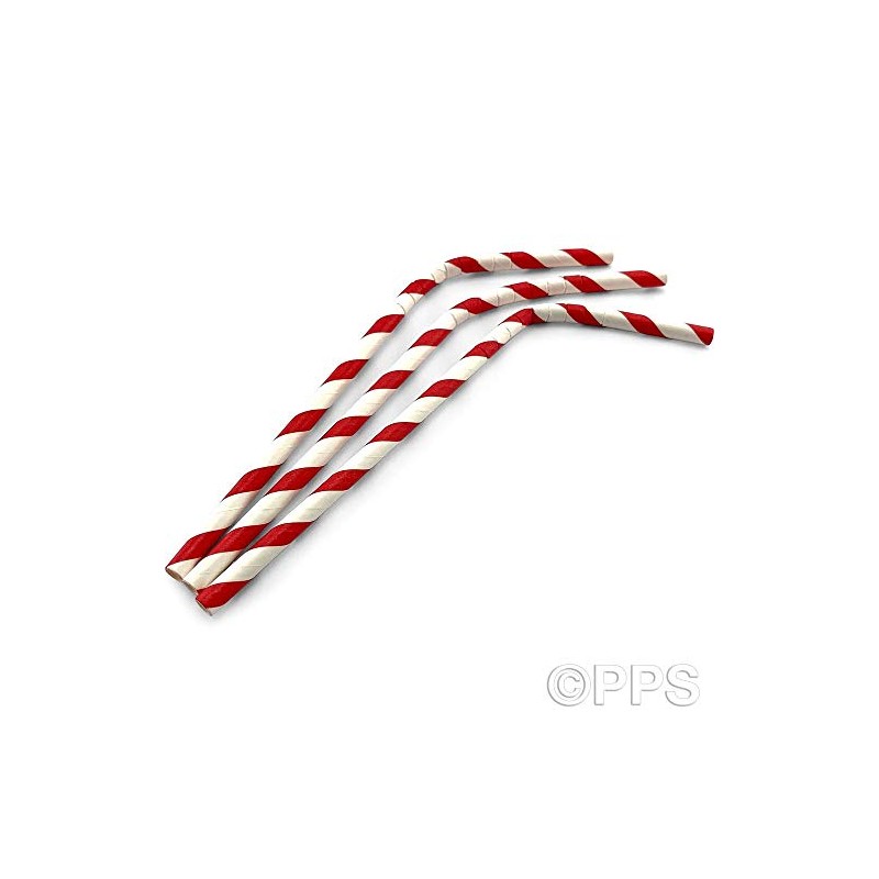 Party Paper Solutions 50 x Bendy Red and White Stripe