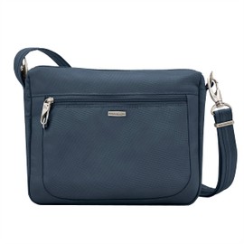 Travelon Bolso cruzado pequeño de clase antirrobo para mujer, midnight, 10.5 x 8 x 2.5