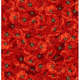 Poppy Dreams by Timeless Treasures Packed Red Poppy Flowers Cotton Fabric by The Yard