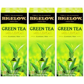 Bigelow Green Tea with Lemon Tea Bags 28-Count Box (Pack of 3) Green Tea Bags with Lemon Peel and Natural Flavors Rich in Antioxidants