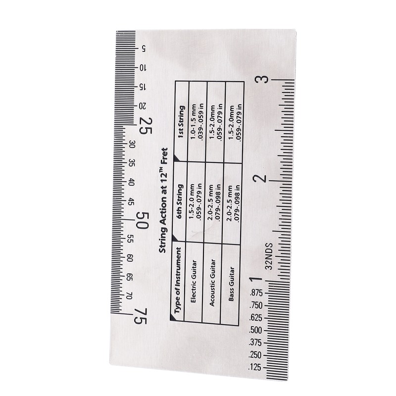 String Action Ruler Stainless Steel Height Gauge Replacement Guitar Repairing