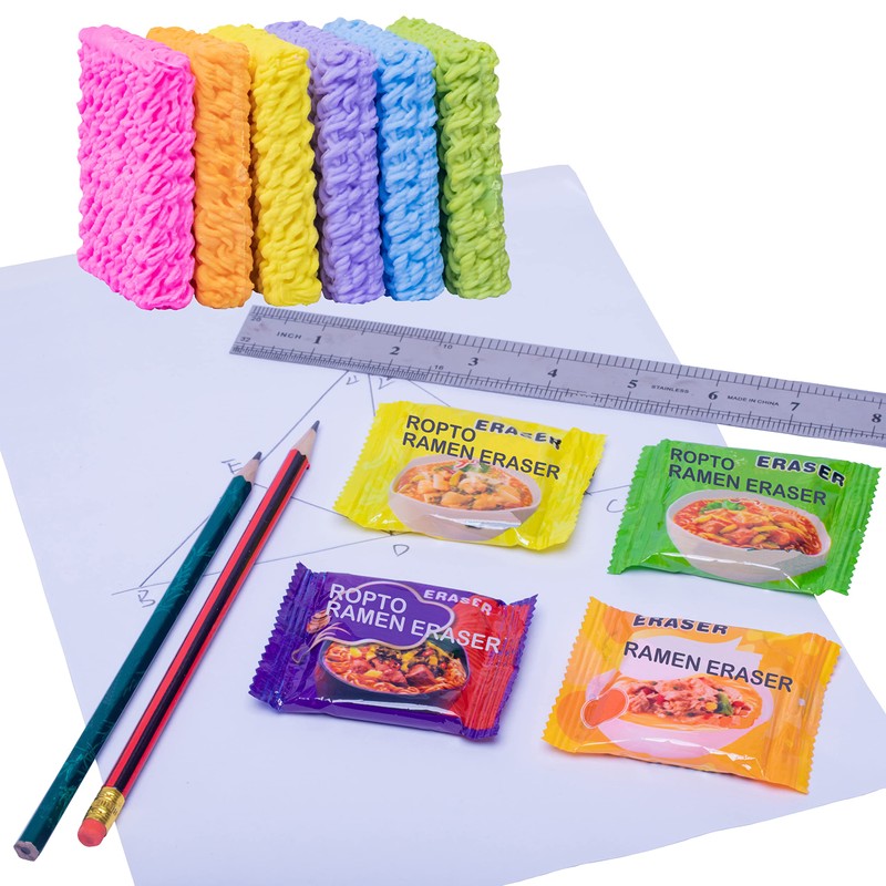 ROPTO 16 PCS Mini Food erasers for Kids Classroom Spicy