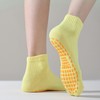 Premium Men's Women's Non-Slip Pilates Yoga Socks Yellow Yellow L 5ea