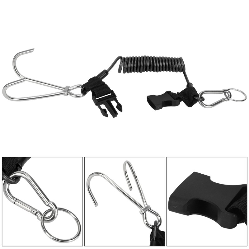 Stainless Steel Marine Sports Reef Double Hook with Spring Rope