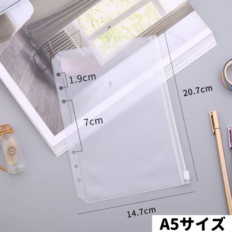 [Donaly] A5 A6 Clear File Binder Holder, Mini, 6 Holes,