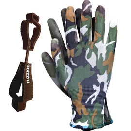 FUZZIO 24 Pairs Ogrifox PU Camouflage Work Gloves Glove Clip L-9
