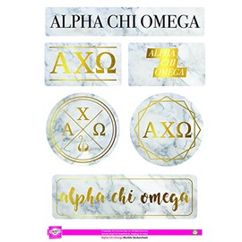 Alpha Chi Omega Sticker Sheet - Marble Theme