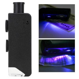 Oumefar 60-100X Adjustable Portable Bag LED Illuminated Zoom Field Microscope Professional Mini Magnifier High Precision Micro Magnifier for Observing