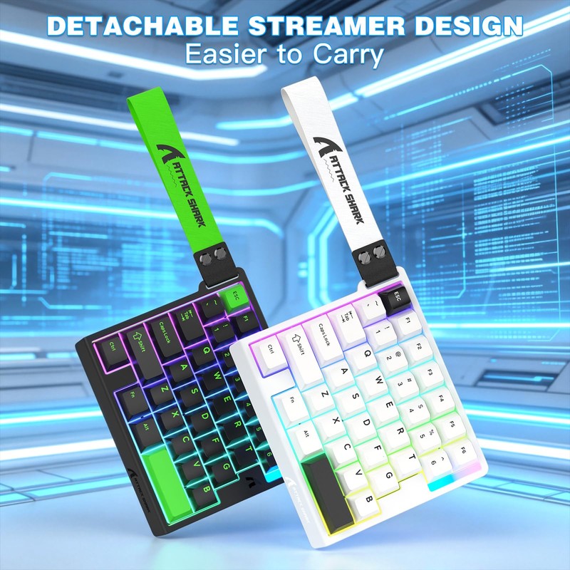 ATTACK SHARK M36 HE One-Handed Wired Hall Effect Keyboard, 8K