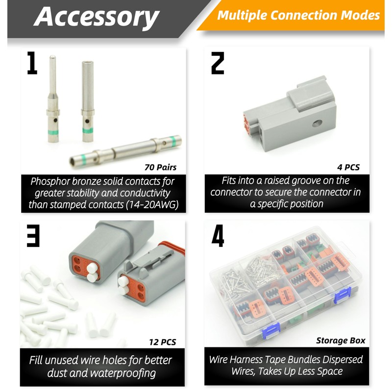 205 PCS Deutsch Connector Kit, DT 2 3 4 6